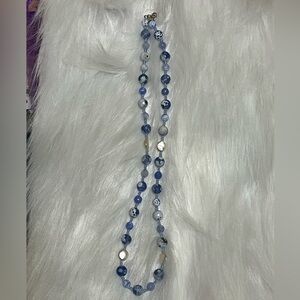 Sterling Blue Beaded MOP Necklace